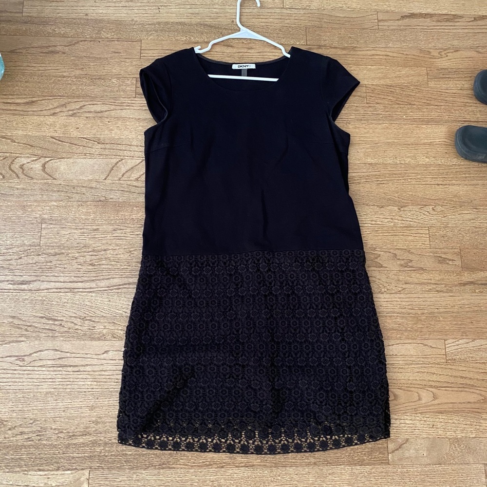 DYNYC Black Dress with Lace trim
